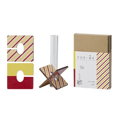 クレイ フラワー立て イエロー×レッド 991-010-305 1個（ご注文単位1個）【直送品】