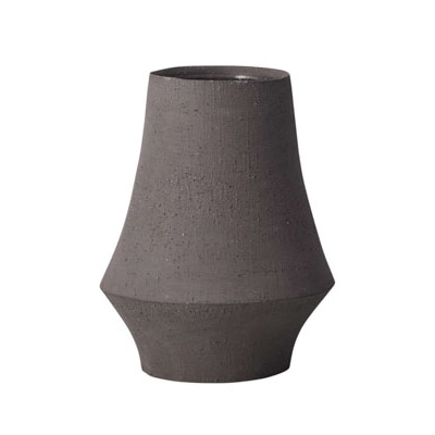 クレイ フラワーベース ザラ マットブラック 190-077-801 1個（ご注文単位1個）【直送品】