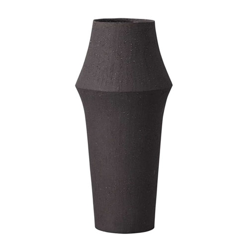 クレイ フラワーベース ザラ マットブラック 190-078-801 1個（ご注文単位1個）【直送品】