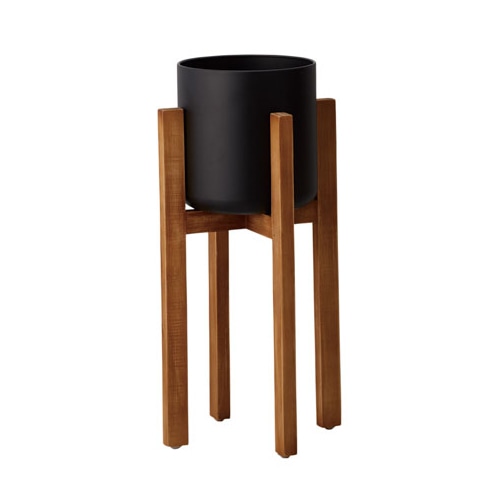 クレイ 鉢カバー ウッドスタンドポット ブラック 510-960-800 1個（ご注文単位1個）【直送品】