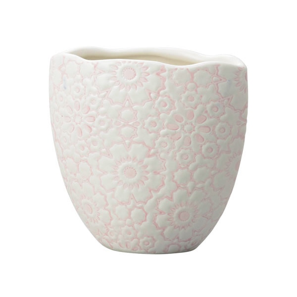 クレイ フラワーベース フィーネ ピンク 120-198-152 1個（ご注文単位1個）【直送品】