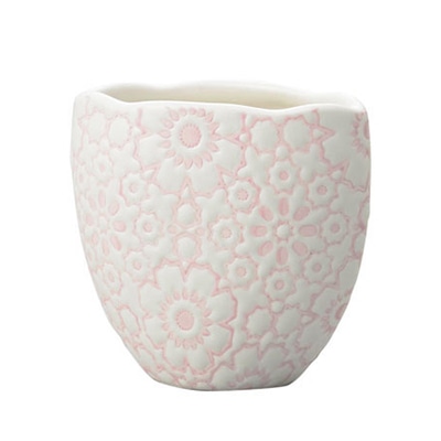 クレイ フラワーベース フィーネ ピンク 120-197-152 1個（ご注文単位1個）【直送品】