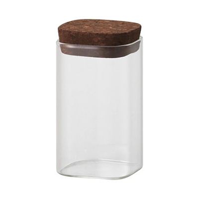 クレイ フラワーベース ガラススクエア ウィズコルク ダークブラウン 777-406-028 1個（ご注文単位1個）【直送品】