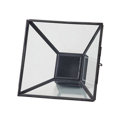 クレイ フラワーベース ガラスフレーム コフレ ブラック 780-460-802 1個（ご注文単位1個）【直送品】