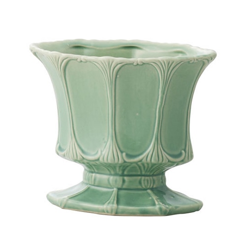 クレイ フラワーベース ロレーヌ グリーン 120-444-400 1個(ご注文単位1個)【直送品】