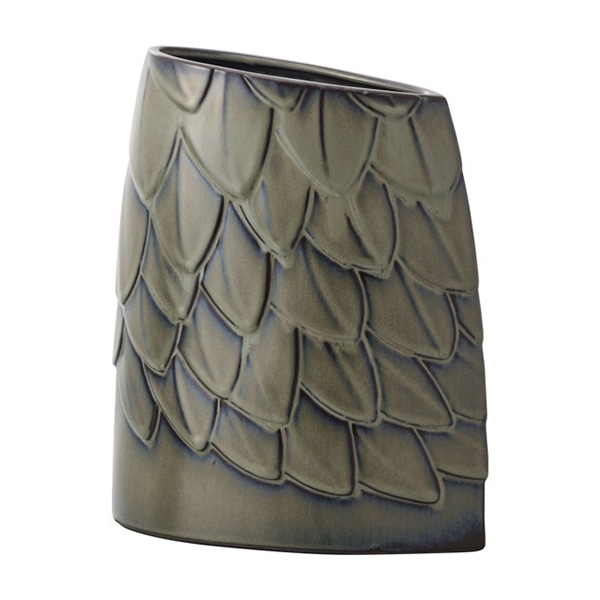 クレイ フラワーベース ウロコ クロミドリ 151-514-840 1個(ご注文単位1個)【直送品】