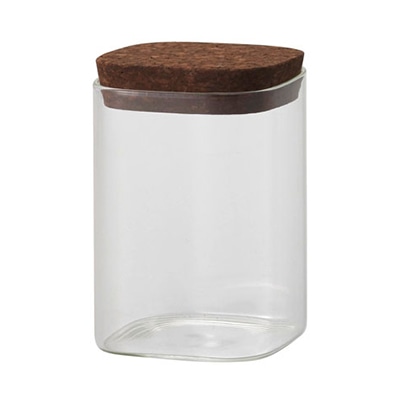 クレイ フラワーベース ガラススクエア ウィズコルク ダークブラウン 777-416-028 1個（ご注文単位1個）【直送品】