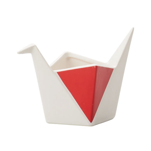 クレイ フラワーベース オリヅル ホワイト 175-312-156 1個(ご注文単位1個)【直送品】