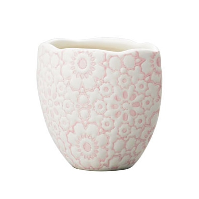 クレイ フラワーベース フィーネ ピンク 120-196-152 1個（ご注文単位1個）【直送品】