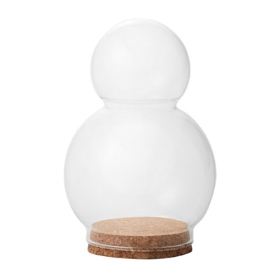 クレイ フラワーベース ガラス ウィズコルク スノーマン クリア 777-492-000 1個（ご注文単位1個）【直送品】