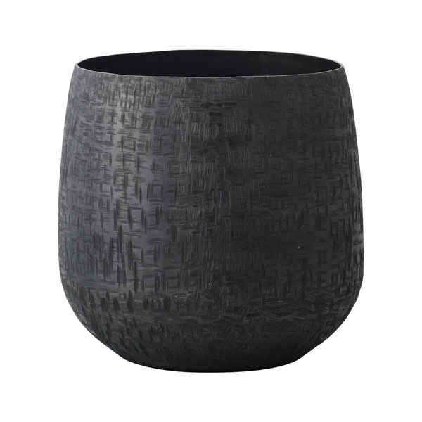 クレイ フラワーベース アルミニウム ポット ブラック 570-011-802 1個（ご注文単位1個）【直送品】
