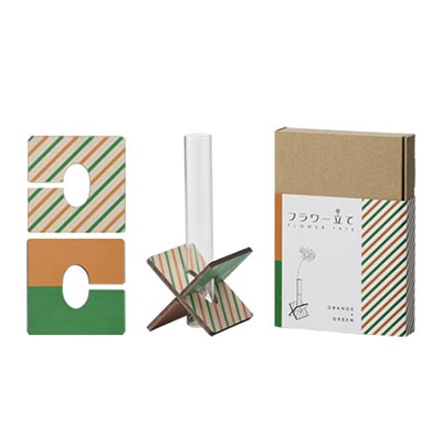 クレイ フラワー立て オレンジ×グリーン 991-010-534 1個（ご注文単位1個）【直送品】