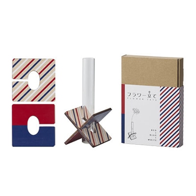 クレイ フラワー立て レッド×ブルー×ホワイト 991-010-561 1個（ご注文単位1個）【直送品】