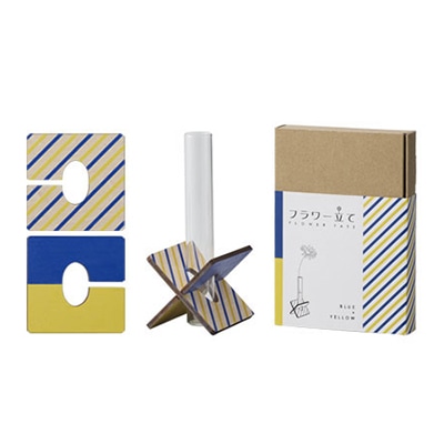 クレイ フラワー立て ブルー×イエロー 991-010-603 1個（ご注文単位1個）【直送品】