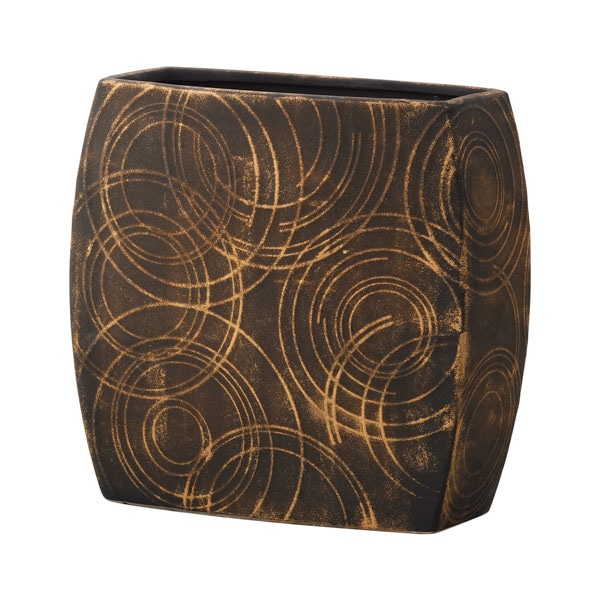 クレイ フラワーベース ミナモ ブラック 175-653-891 1個(ご注文単位1個)【直送品】