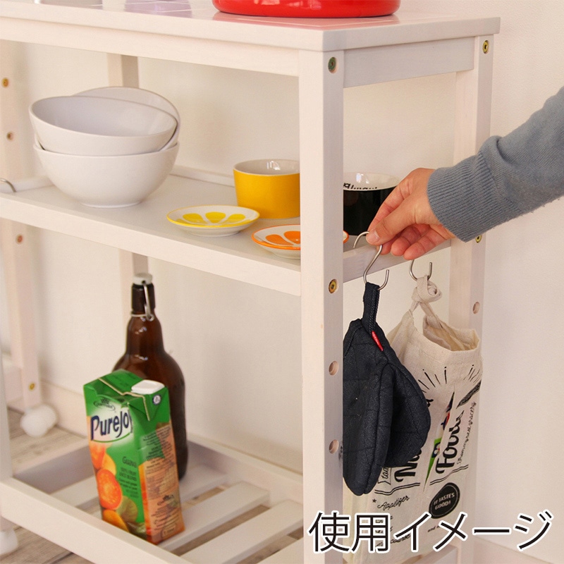 市場 Soup スリムワゴン 3段 ホワイト W-3347WH 1台(ご注文単位1台)【直送品】