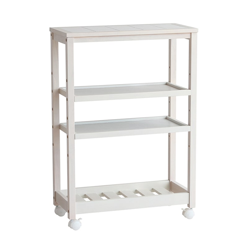 市場 Soup スリムワゴン 4段 ホワイト W-3348WH 1台（ご注文単位1台）【直送品】
