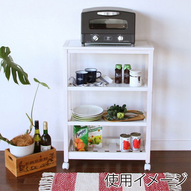 市場 Soup スリムワゴン 4段 ホワイト W-3348WH 1台(ご注文単位1台)【直送品】