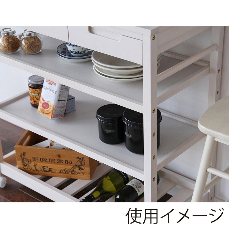 市場 Soup キッチンワゴン ワイド ホワイト W-3351WH 1台(ご注文単位1台)【直送品】