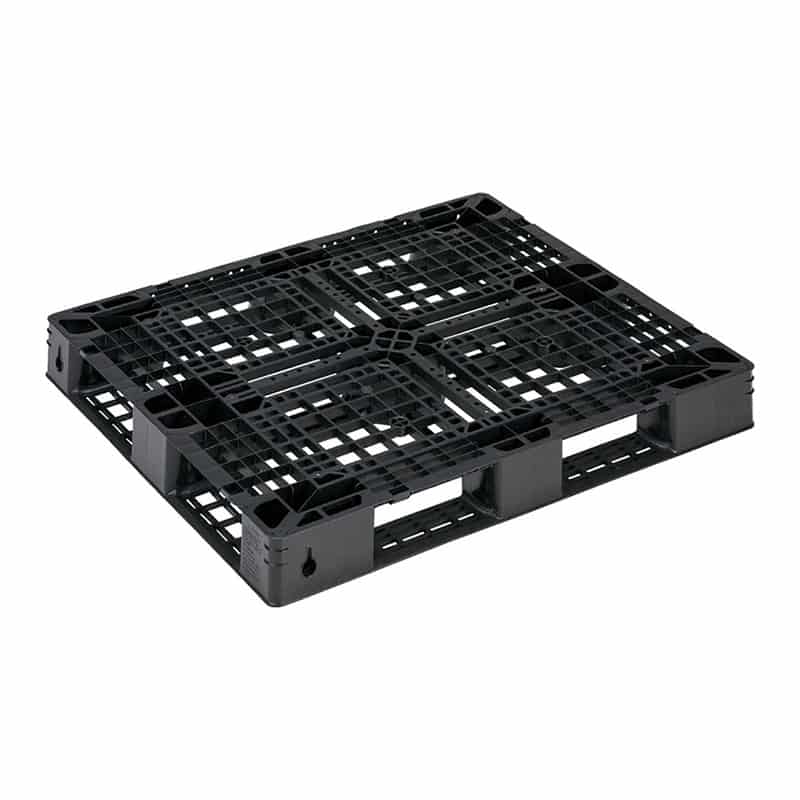 サンコー プラスチックパレット 片面 D4-1012-13 ブラック 1枚（ご注文単位2枚）【直送品】