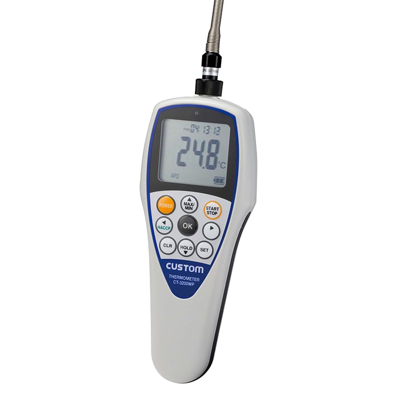 カスタム 防水デジタル温度計 CT-3200WP (標準センサーTS-02WP付) 1個(ご注文単位1個)【直送品】