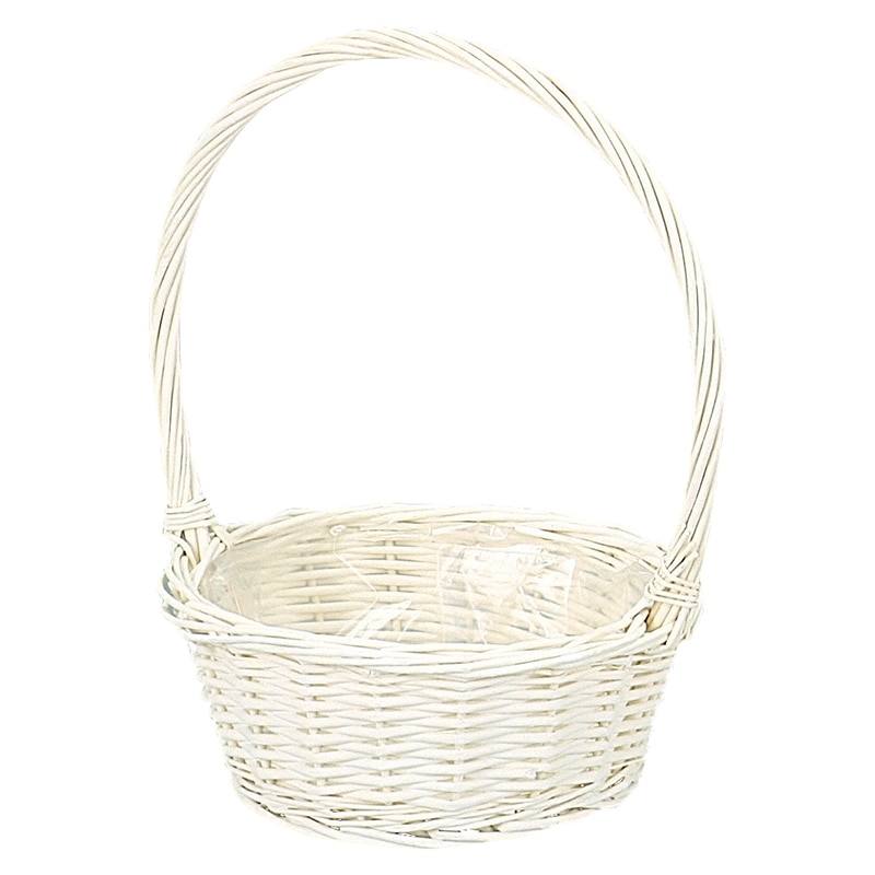 大橋新治商店 アレンジバスケット　ウィロー ハンドル付S　ホワイト 11-913 1個（ご注文単位1個）【直送品】