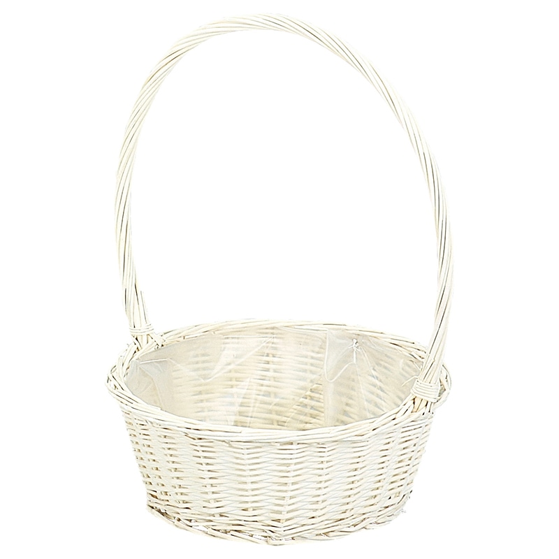 大橋新治商店 アレンジバスケット　ウィロー ハンドル付寄せL　ホワイト 11-915 1個（ご注文単位1個）【直送品】