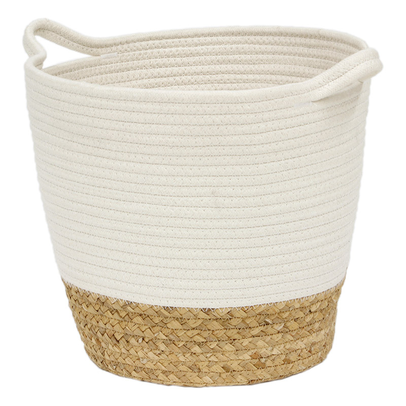 大橋新治商店 コットンロープバスケット K8 ホワイト 16-208 1個(ご注文単位1個)【直送品】