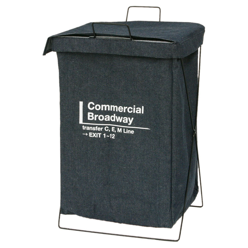 大橋新治商店 折畳ランドリーバスケット ネイビー 16-213 1個(ご注文単位1個)【直送品】