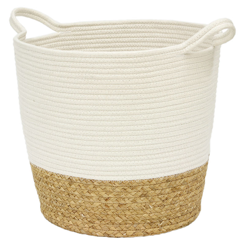大橋新治商店 コットンロープバスケット K10号 ホワイト 16-230 1個(ご注文単位1個)【直送品】