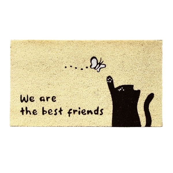 大橋新治商店 コイヤーマット　モチーフ 蝶々と猫 17-083　1個（ご注文単位1個）【直送品】