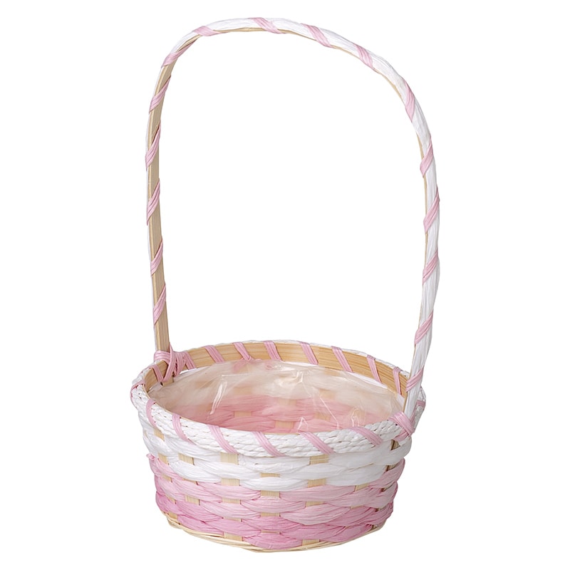大橋新治商店 アレンジバスケット アレンジL　ハンドル付　ピンク 20-743 1個（ご注文単位8個）【直送品】