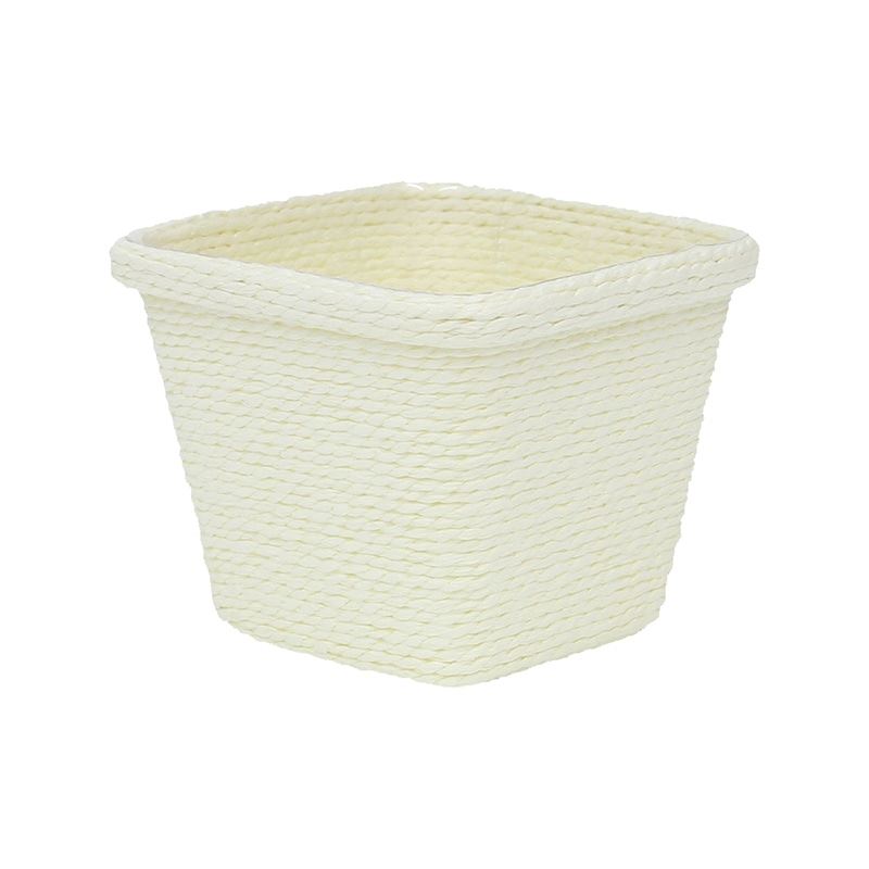 大橋新治商店 ライナー付バスケット　ペプリ スクエアD3号　アイボリー 22-002 1個（ご注文単位20個）【直送品】