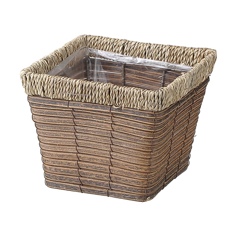 大橋新治商店 アレンジバスケット ホルツ スクエア D4号 23-124 1個(ご注文単位6個)【直送品】