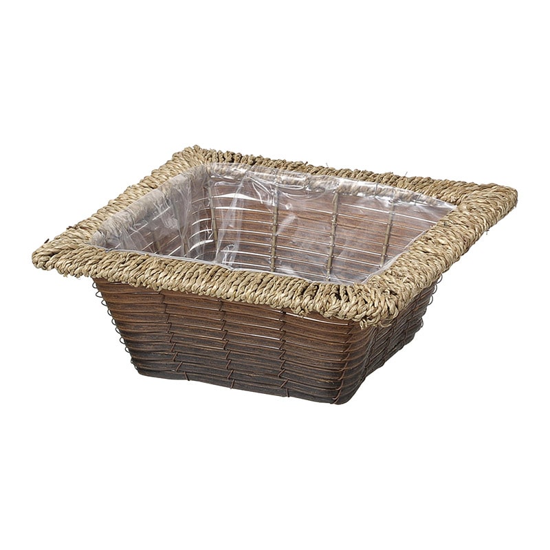 大橋新治商店 アレンジバスケット ホルツ 寄スクエアM 23-128 1個(ご注文単位1個)【直送品】