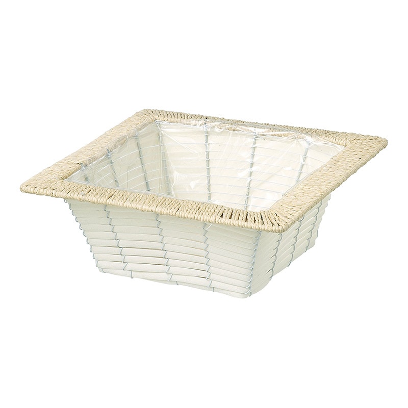 大橋新治商店 バスケット　ホルツ 寄せスクエアM　ホワイト 23-428 1個（ご注文単位1個）【直送品】
