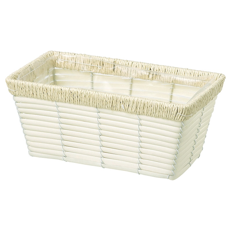 大橋新治商店 アレンジバスケット　ホルツ レクト　D3.5号W　ホワイト 23-433 1個（ご注文単位1個）【直送品】