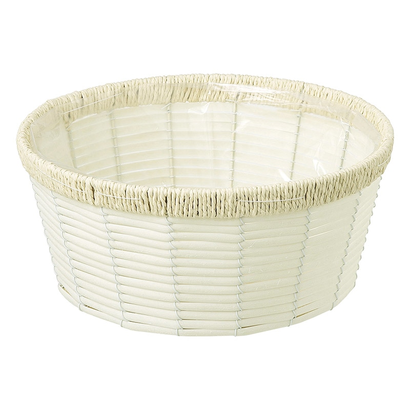 大橋新治商店 アレンジバスケット　ホルツ 寄サークルM　ホワイト 23-455 1個（ご注文単位1個）【直送品】