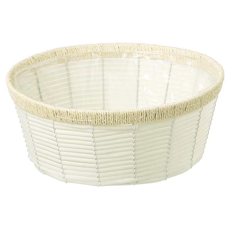 大橋新治商店 アレンジバスケット　ホルツ 寄ラウンドL　ホワイト 23-456 1個（ご注文単位1個）【直送品】