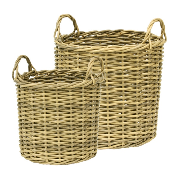 大橋新治商店 樹脂製ラウンドバスケット シトラミトラ S・Lセット 24-0016 1セット（ご注文単位1セット）【直送品】