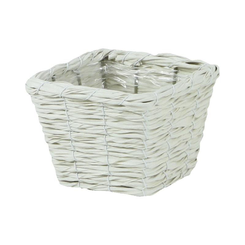 大橋新治商店 アレンジバスケット コルネ スクエア D3号 ホワイト 24-842 1個(ご注文単位10個)【直送品】