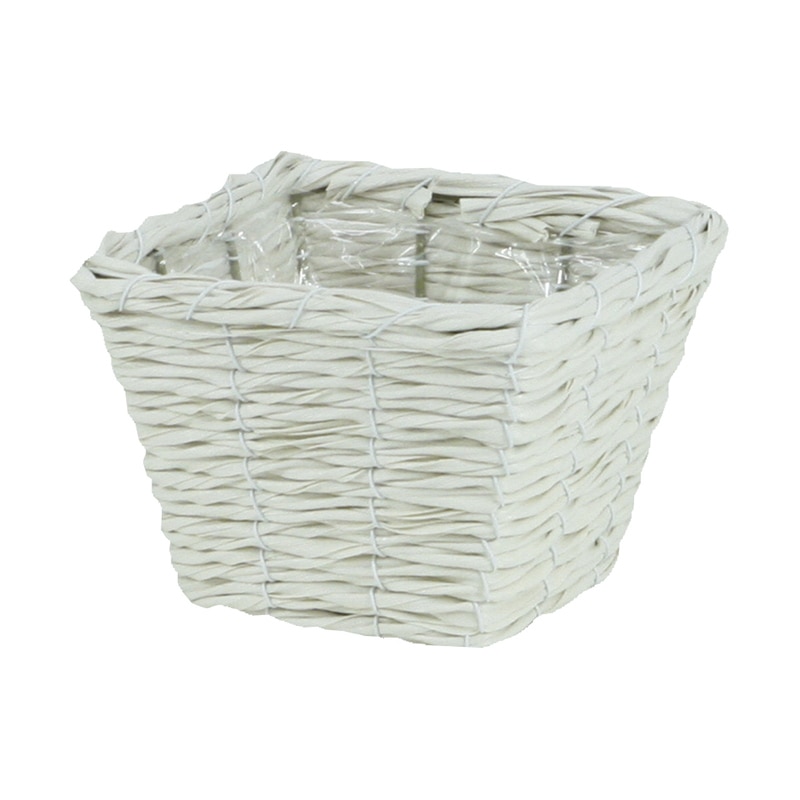 大橋新治商店 アレンジバスケット　コルネ スクエア　D3.5号　ホワイト 24-843 1個（ご注文単位10個）【直送品】
