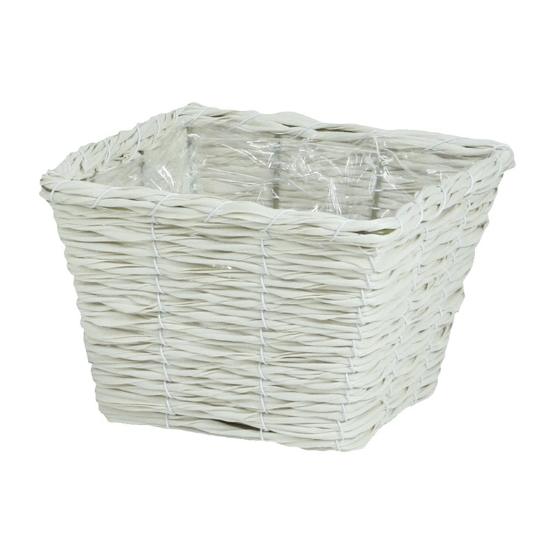 大橋新治商店 アレンジバスケット コルネ スクエア D4号 ホワイト 24-844 1個(ご注文単位1個)【直送品】