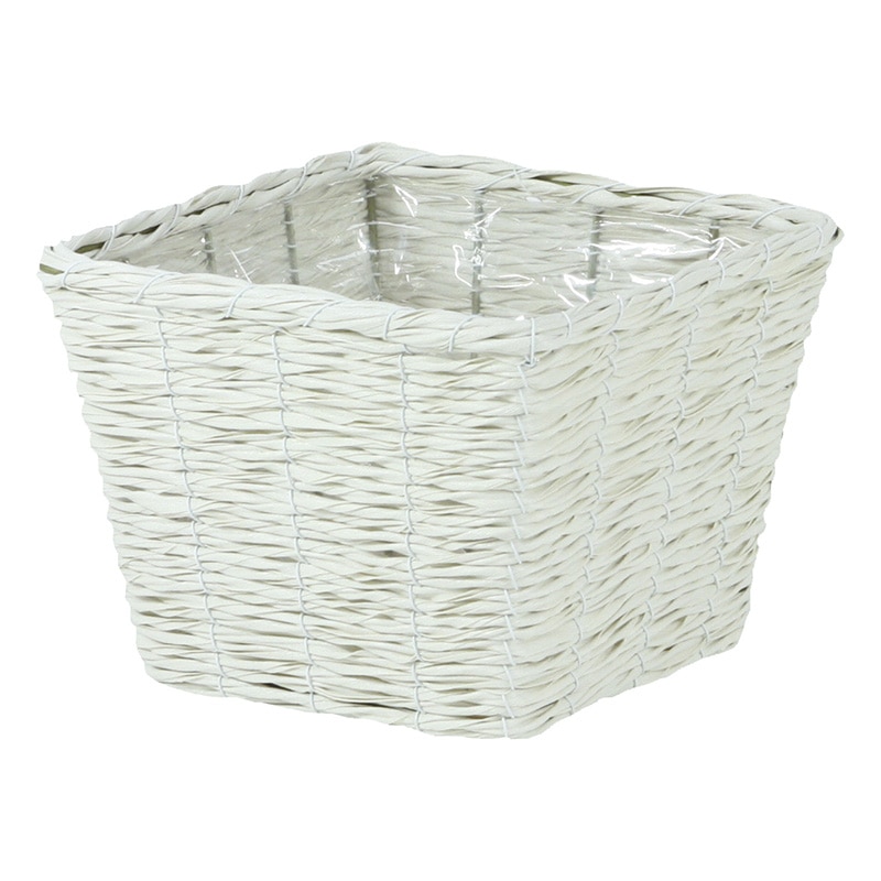 大橋新治商店 アレンジバスケット コルネ スクエア D5号 ホワイト 24-845 1個(ご注文単位1個)【直送品】