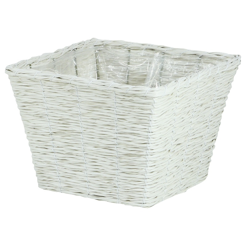 大橋新治商店 アレンジバスケット コルネ スクエア D6号 ホワイト 24-846 1個(ご注文単位1個)【直送品】
