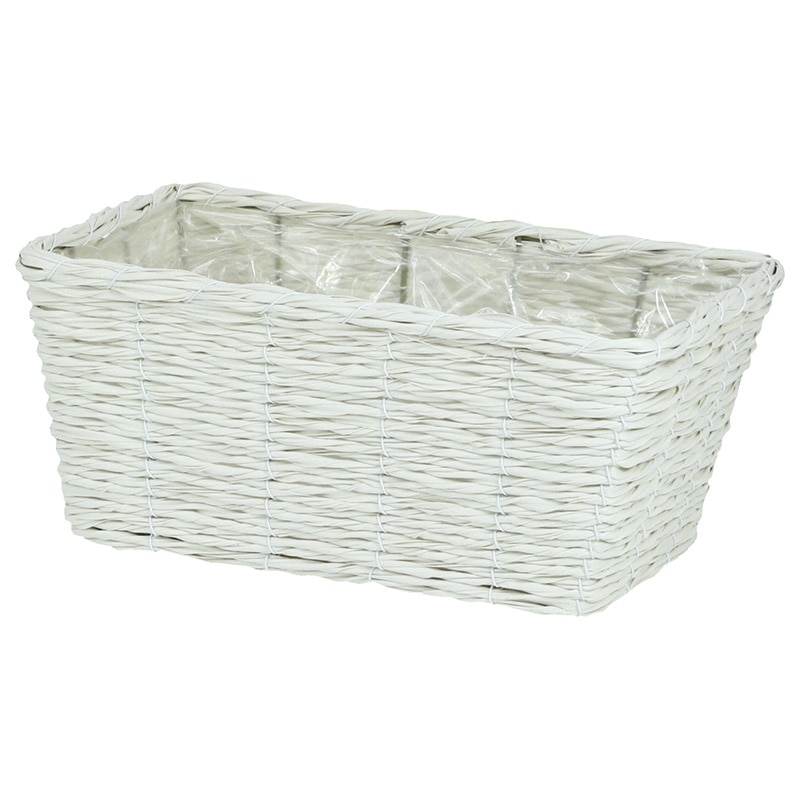 大橋新治商店 アレンジバスケット　コルネ レクト　D4号W　ホワイト 24-854 1個（ご注文単位1個）【直送品】