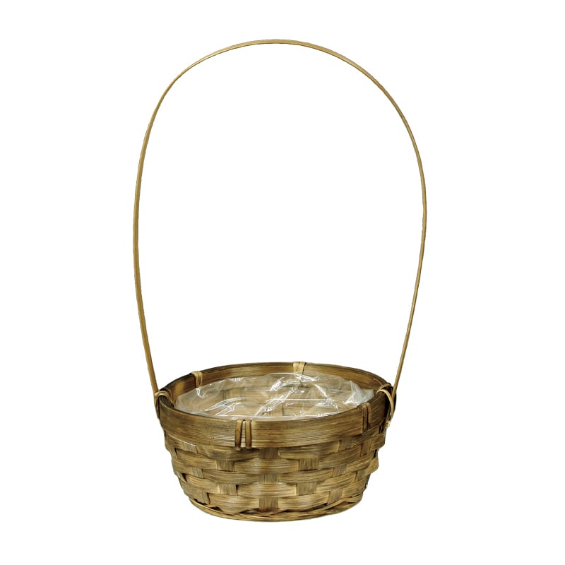 大橋新治商店 アレンジバスケット 丸 小 ハンドル付 25-588 1個(ご注文単位20個)【直送品】