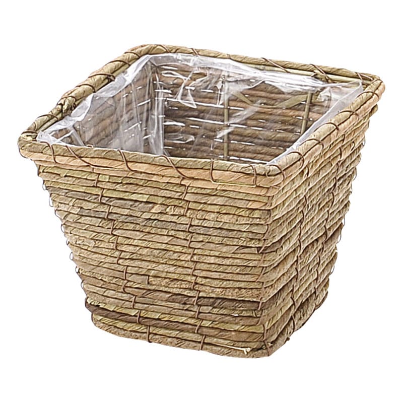 大橋新治商店 アレンジバスケット バナナリーフ スクエアD4号 ブラウン 29-254 1個(ご注文単位6個)【直送品】