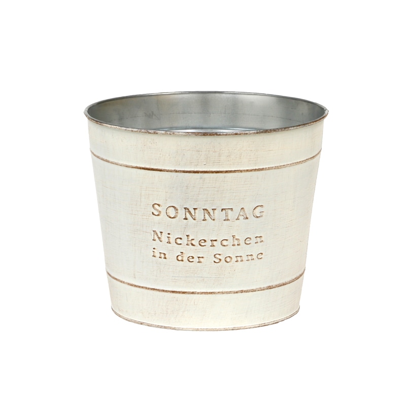 大橋新治商店 ブリキポット ゾンターク D5号 ホワイト 31-015 1個(ご注文単位1個)【直送品】