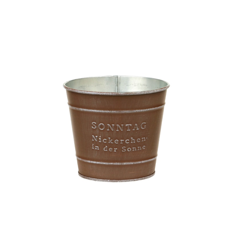 大橋新治商店 ブリキポット ゾンターク D3.5号 ブラウン 31-023 1個(ご注文単位10個)【直送品】